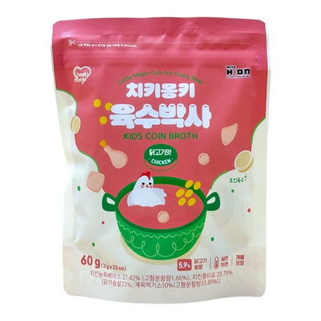 ដុំស៊ុបក្មេង 12m+ Cheeki Kids Coin Broth Chicken 60g - អាហារក្មេង (Baby Food)