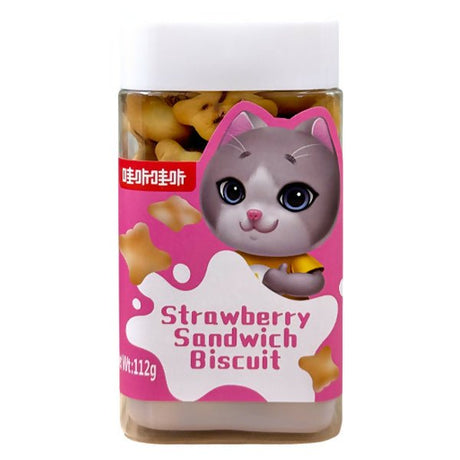 នំក្មេង 12m+ Strawberry Sandwich Biscuit 112g - នំកូនក្មេង (Baby Cakes)