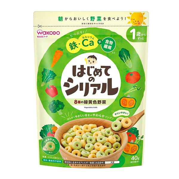 នំក្មេង 1y+ Wakodo Cereal Mixed With Vegetables 40g - នំកូនក្មេង (Baby Cakes)