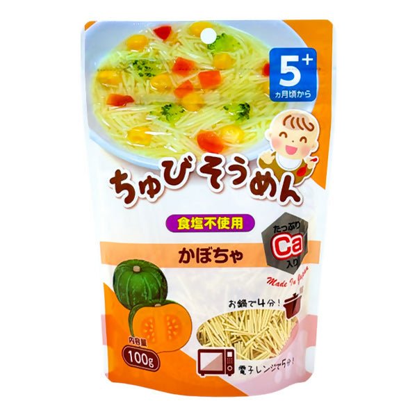 គុយទាវកូនក្មេង 5m+ Somen Chubi Pumpkin Noodle 100g - អាហារក្មេង (Baby Food)