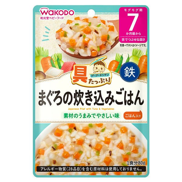 បបរក្មេង 7m+ Wakodo Rice Porridge Tuna With Vegetable 80g - ម្សៅបបរ (Porridge Powder)