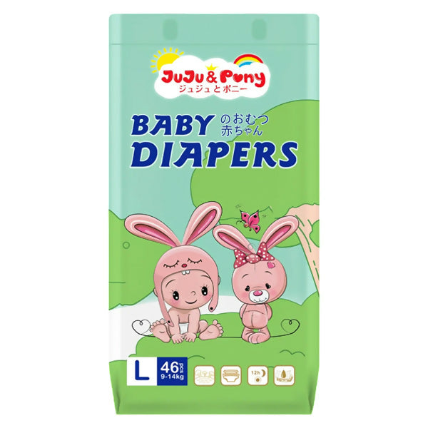 ខោទឹកនោម JUJU & Pony Baby Diapers L46pcs 9-14kg
