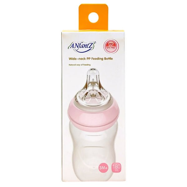 ដប Anfantz 6oz Wide Neck PP Feeding Bottle - ដបដោះគោ ដបទឹក & ក្បាលប្តូរ (Milk Bottle Water Bottle & Changing Pads)