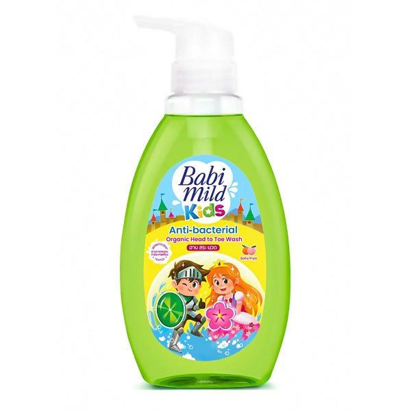 សាប៊ូ Babi Mild Mild Kids Anti - Bacterial Mr. Fruity Head To Toe Wash 480ml - សាប៊ូកក់ ដុសកូនក្មេង (Baby Shampoo Body Wash)