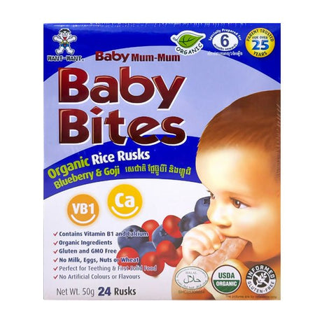 នំក្មេង Baby Bites Blueberry & GojiRice 50g - នំកូនក្មេង (Baby Cakes)