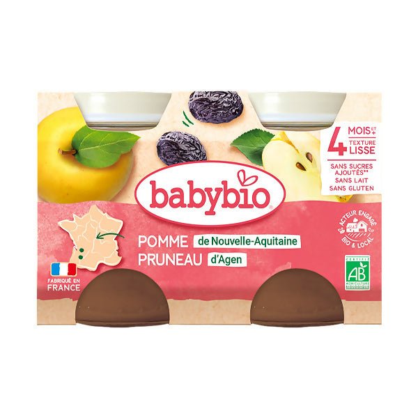 បង្អែមក្មេង Babybio Pomme & Pruneau (2x130g) - ទឹកផ្លែឈើ & អាហារក្មេង (Fruit juice & baby food)