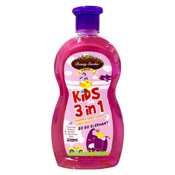 សាប៊ូកក់សក់ដុសខ្លួនកូនក្មេង BG Kids Shampoo 3in1 Go Go Elephant 520ml - សាប៊ូកក់ ដុសកូនក្មេង (Baby Shampoo Body Wash)