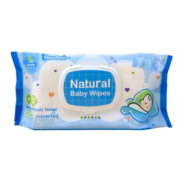ក្រដាស់សើម Biocher Baby Wipes 80pcs - កន្សែងសើម ក្រដាសស្ងួត និងសំឡីត្បាលត្រចៀក (Wet Wipes, Dry Paper & Earwax)