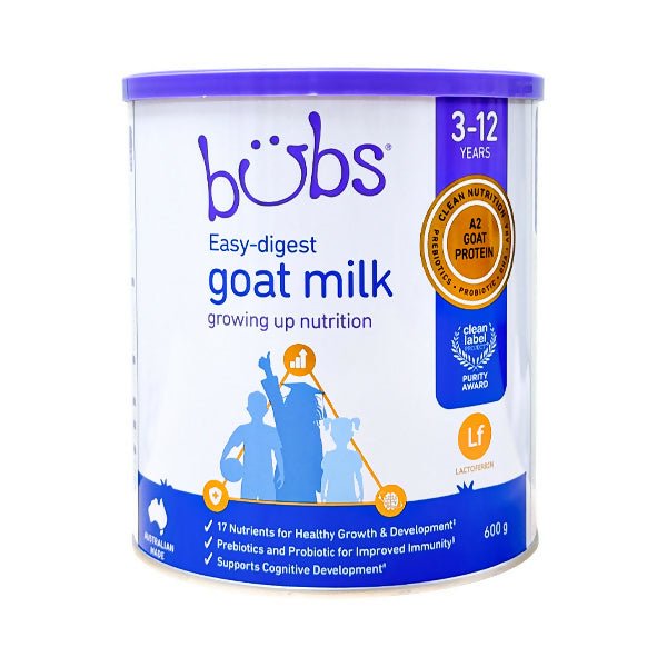 ម្សៅទឹកដោះគោ bubs Junior Goat Milk 600g (3 - 12y) - ម្ស៉ៅទឹកដោះគោ & ទឹកដោះគោទឹក (Milk Powder & Milk)