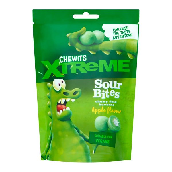 ស្ករទន់ៗ Chewits Atreme Sour Bites Apple 115g - ស្ករគ្រាប់ & នំ (Candy & Cake)