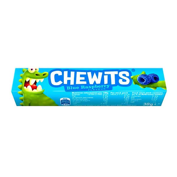 ស្ករទន់ៗ Chewits Blue Raspberry Candy 30g - ស្ករគ្រាប់ & នំ (Candy & Cake)