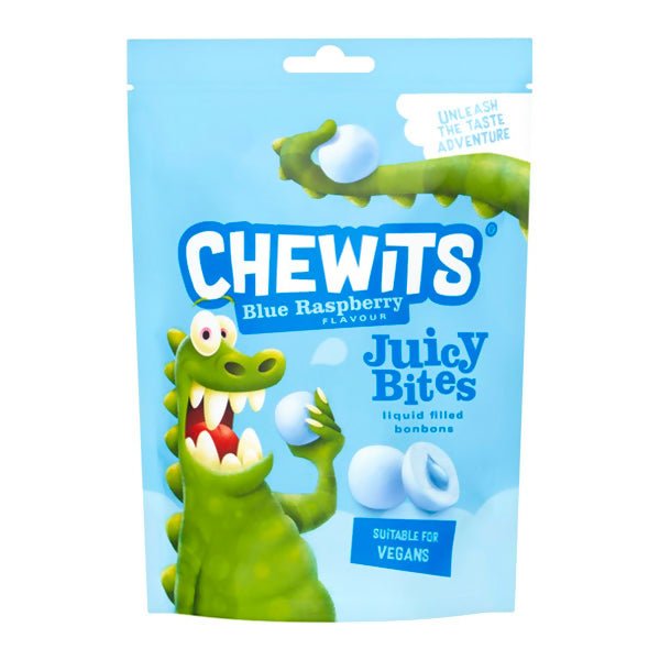 ស្ករទន់ៗ Chewits Blue Raspberry Juicy Bites 115g - ស្ករគ្រាប់ & នំ (Candy & Cake)