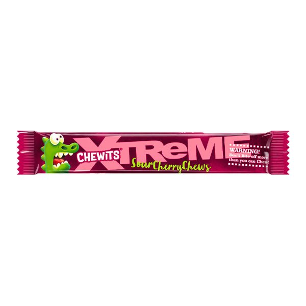 ស្ករទន់ៗ Chewits Xtreme Sour Cherry Chews Candy 34g - ស្ករគ្រាប់ & នំ (Candy & Cake)