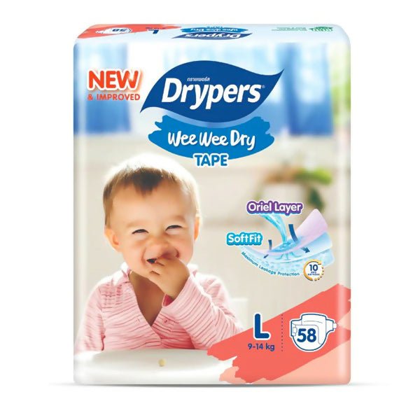 ខោទឹកនោមបកបិទ Drypers L58pcs Wee Wee Dry - ខោទឹកនោម (Diapers)