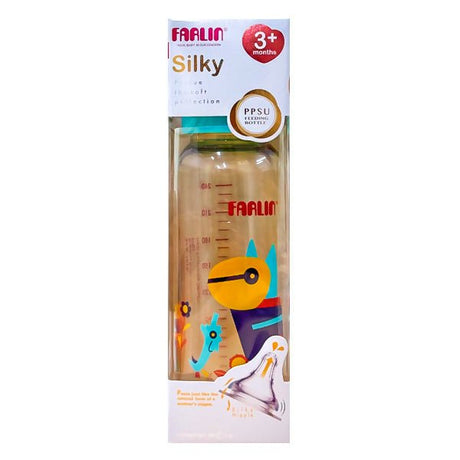 ដប Farlin 8oz Silky Nipple Blue PPSU Feeding Bottle - ដបដោះគោ ដបទឹក & ក្បាលប្តូរ (Milk Bottle Water Bottle & Changing Pads)