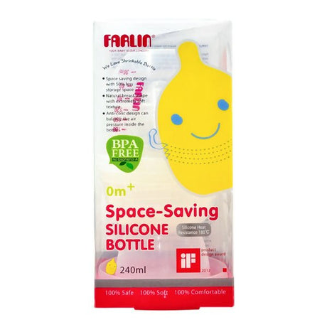 ដប Farlin NF905 Space Saving Silicone Bottle - ដបដោះគោ ដបទឹក & ក្បាលប្តូរ (Milk Bottle Water Bottle & Changing Pads)