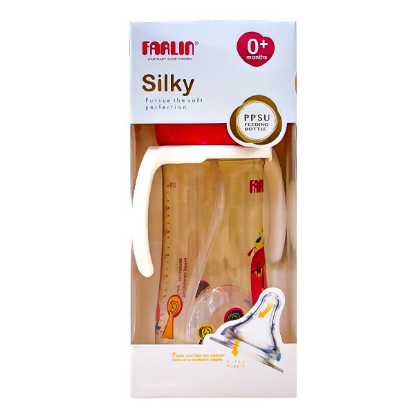 ដបមានដៃ Farlin Silky PPSU Feeding Bottle 270ml - ដបដោះគោ ដបទឹក & ក្បាលប្តូរ (Milk Bottle Water Bottle & Changing Pads)