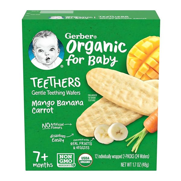 នំក្មេង Gerber Organic Teethers Wafers Bluerberry, Apple Beet - នំកូនក្មេង (Baby Cakes)