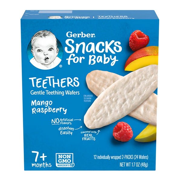 នំក្មេង Gerber Teethers Snacks For Baby Mango Raspberry - នំកូនក្មេង (Baby Cakes)