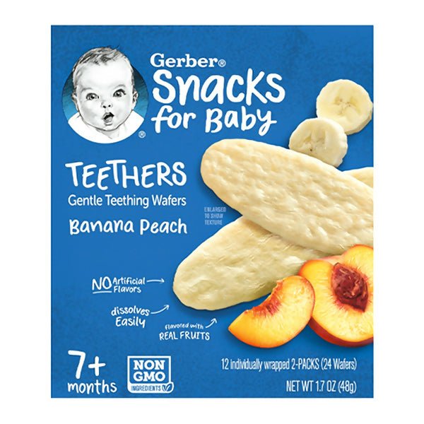 នំក្មេង Gerber Teethers Wafers Banana Peach - នំកូនក្មេង (Baby Cakes)