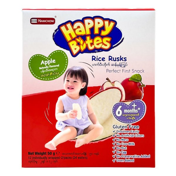 នំកូនក្មេង Happy Bites Apple Flavour 50g - នំកូនក្មេង (Baby Cakes)