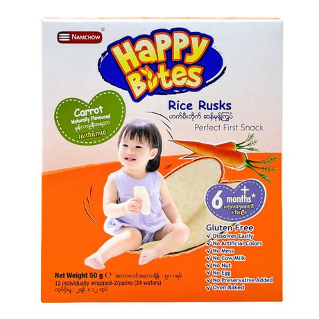 នំកូនក្មេង Happy Bites Carrot Lavour 50g - នំកូនក្មេង (Baby Cakes)