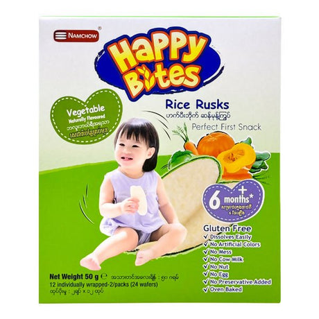 នំកូនក្មេង Happy Bites Vegetable Flavour 50g - នំកូនក្មេង (Baby Cakes)