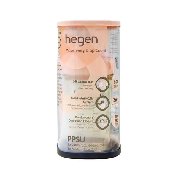 ដប Hegen 8oz Feeding Bottle Pink - ដបដោះគោ ដបទឹក & ក្បាលប្តូរ (Milk Bottle Water Bottle & Changing Pads)