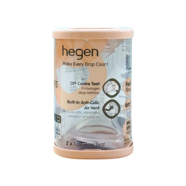 ក្បាលប្តូរ Hegen Teat Fast Flow 2pack Nipple - ដបដោះគោ ដបទឹក & ក្បាលប្តូរ (Milk Bottle Water Bottle & Changing Pads)