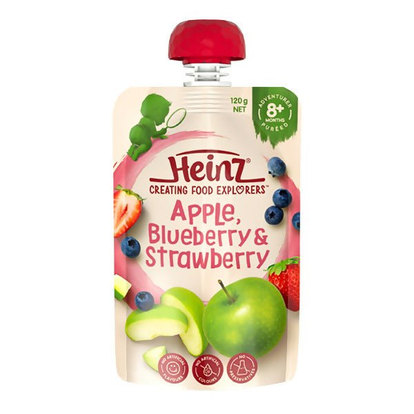 អាហារក្មេង Heinz Apple Blueberry & Strawberry 8m+ 120g - អាហារក្មេង (Baby Food)