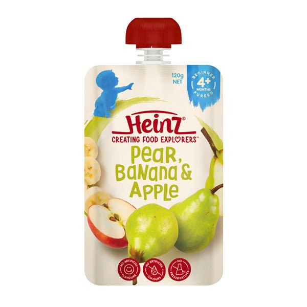 អាហារក្មេង Heinz Pear,Banana & Apple 120g - អាហារក្មេង (Baby Food)