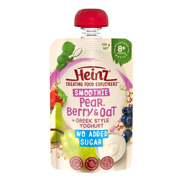 អាហារក្មេង Heinz Smoothie Pear Berry & Oat 120g 8m+ - អាហារក្មេង (Baby Food)