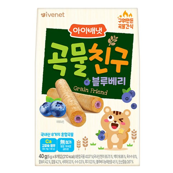 នំក្មេង Ivenet Bebe Grain Friend Blueberry (40g) - នំកូនក្មេង (Baby Cakes)