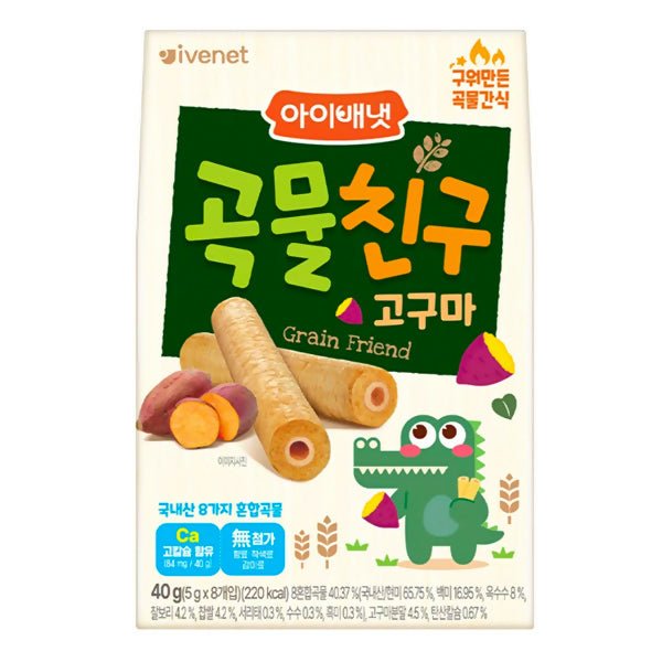 នំក្មេង Ivenet Bebe Grain Friend Sweet Potato (40g) - នំកូនក្មេង (Baby Cakes)