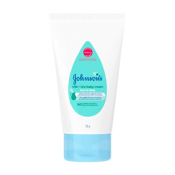 ក្រេមលាបមុខ Johnson's Milk + Rice Baby Cream Face & Body Blue 50g - ឡេរនិងគ្រីមសម្រាប់ក្មេង (Baby Lotions & Creams)