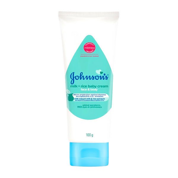 ក្រេមលាបមុខ Johnson's Milk + Rice Baby Cream Face & Body Pink 100g - ឡេរនិងគ្រីមសម្រាប់ក្មេង (Baby Lotions & Creams)