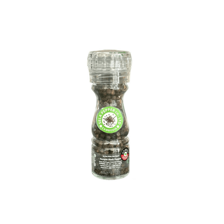 Kampot Black Peppercorn in Glass Bottle with Adjustable Grinder 40g - Healthy Food