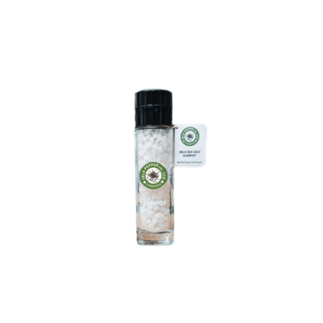 Kampot Sea Salt in Glass Bottle with Adjustable Grinder 80g - Healthy Food