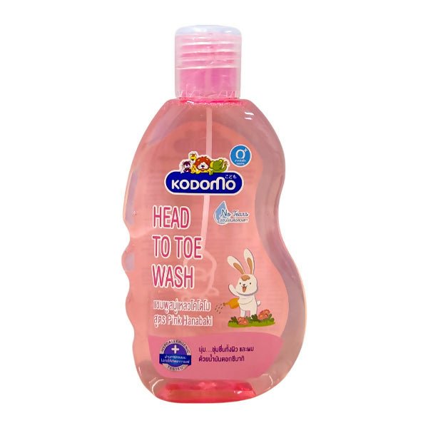 សាប៊ូកក់ដុស Kodomo Head To Toe Wash 200ml Pink - សាប៊ូកក់ ដុសកូនក្មេង (Baby Shampoo Body Wash)