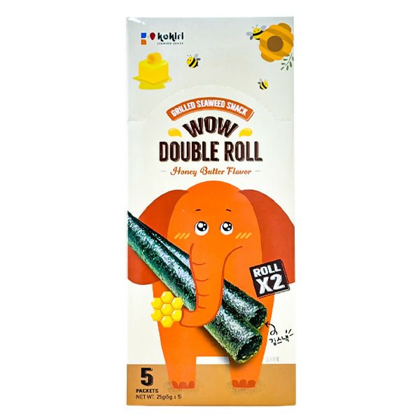 សារ៉ាយ Kokiri Wow Double Roll Seaweed Honey Butter l Flavor 5g - ស្ករគ្រាប់ & នំ (Candy & Cake)
