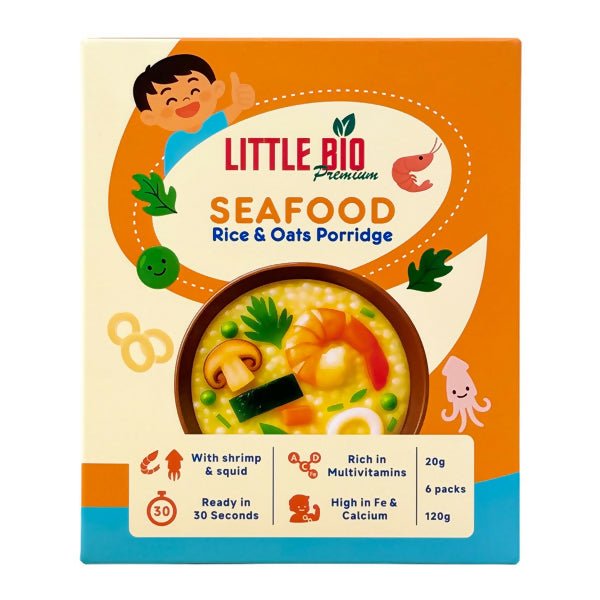 បបរម្សៅ Little Bio Seafood Rice & Oats Porridge 12m+ - ម្សៅបបរ (Porridge Powder)