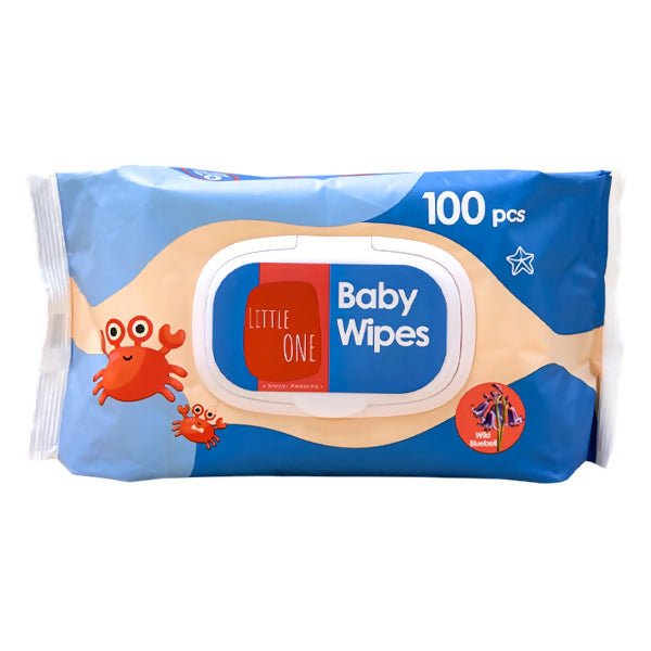ក្រដាស់សើម Little One Baby Wipes Wild Bluebell 100pcs - កន្សែងសើម ក្រដាសស្ងួត និងសំឡីត្បាលត្រចៀក (Wet Wipes, Dry Paper & Earwax)
