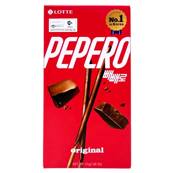 នំក្មេង Lotte Pepero Original 47g - ស្ករគ្រាប់ & នំ (Candy & Cake)