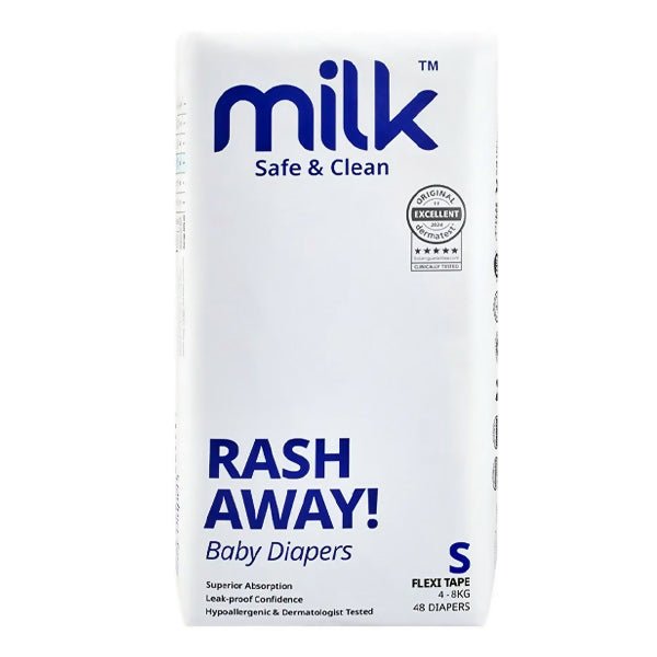 ខោរទឹកនោមបកបិទ Milk S48 Baby Diapers 4 - 8kg - ខោទឹកនោម (Diapers)