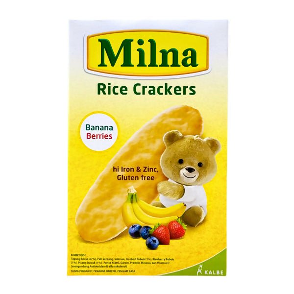 នំក្មេង Milna Rice - Crackers Banana Berries 20g - នំកូនក្មេង (Baby Cakes)