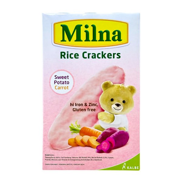 នំក្មេង Milna Rice - Crackers Sweet Potato Carrot 20g - នំកូនក្មេង (Baby Cakes)