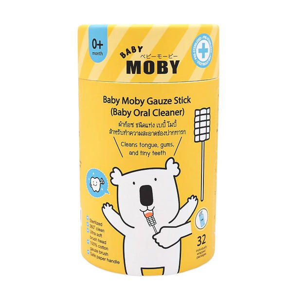 សំឡីកៀច្រាំង Moby Gauze Stick Oral Cleaner 32pcs - កន្សែងសើម ក្រដាសស្ងួត និងសំឡីត្បាលត្រចៀក (Wet Wipes, Dry Paper & Earwax)