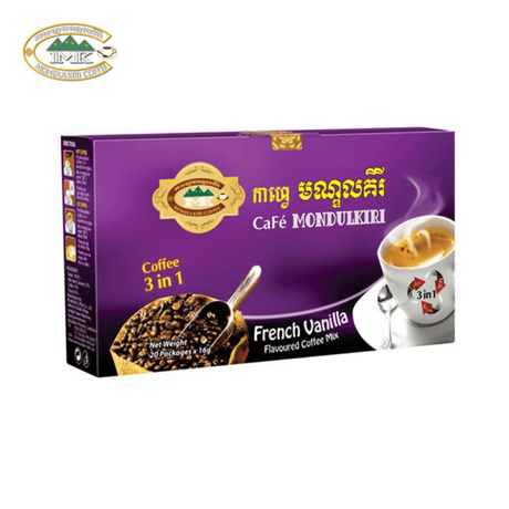 កាហ្វេមណ្ឌលគិរី Mondulkiri Coffee 3in1 French Vanilla Flavored Coffee Mix 16g x 20 pcs - Others