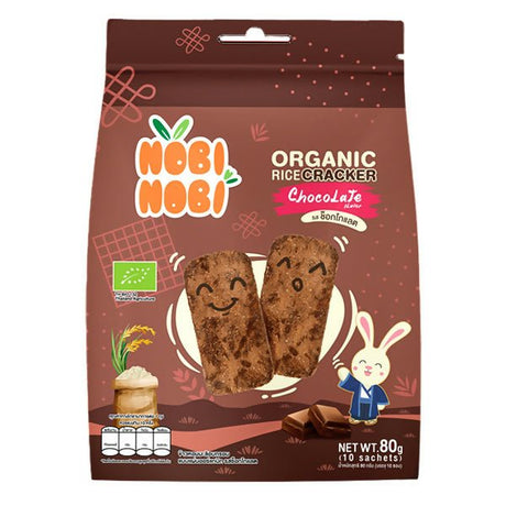 នំក្មេងស្រួយ Nobi Nobi Organic Rice Cracker Chocolate 80g - នំកូនក្មេង (Baby Cakes)