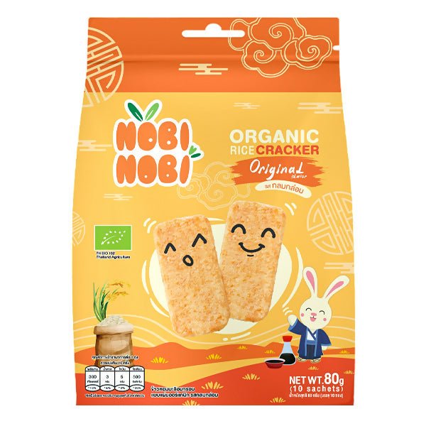 នំក្មេងស្រួយ Nobi Nobi Organic Rice Cracker Original 80g - នំកូនក្មេង (Baby Cakes)